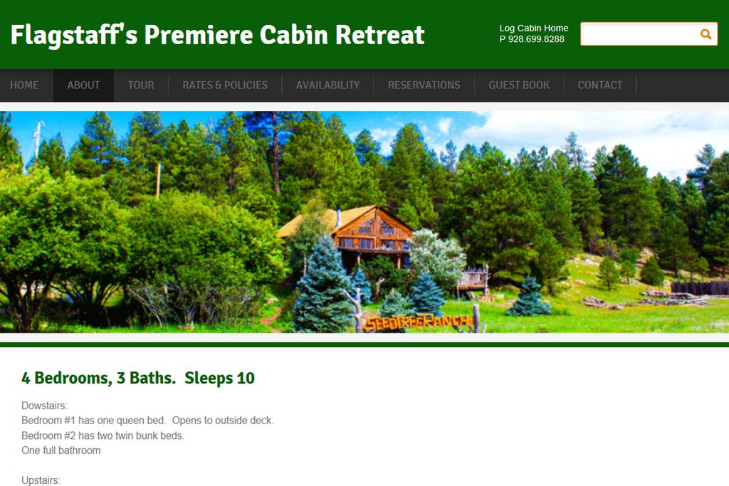 Website for Flagstaff's Premiere Cabin Rental
www.