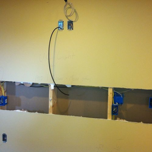 Basement bar top outlets and cable tv outlet