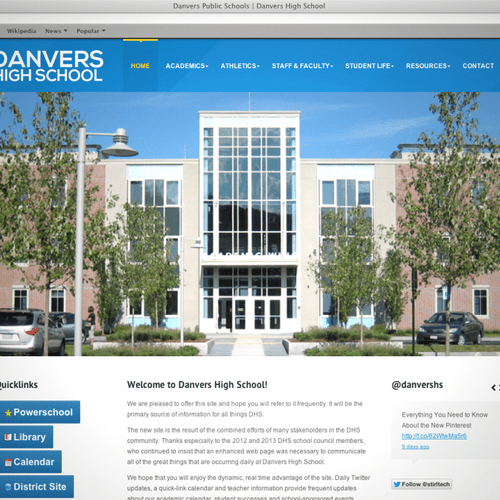 Danvers High School - Website and Mobile Design: 
