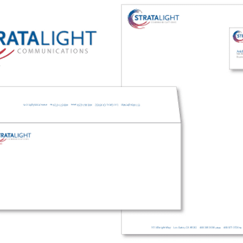 Stratalight Communications Logo & Stationary Desig