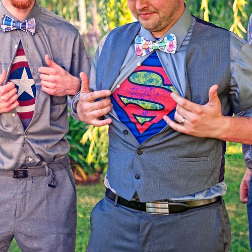The groom was the superman to his Louis Lane.