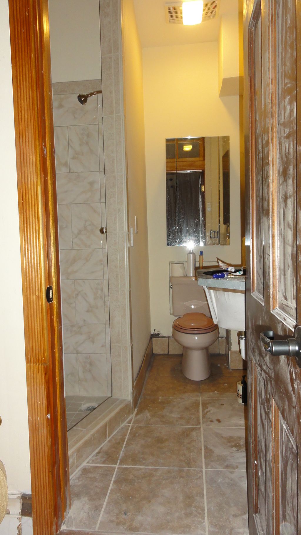 Shower  and bath.  was a closet in 19th century ho