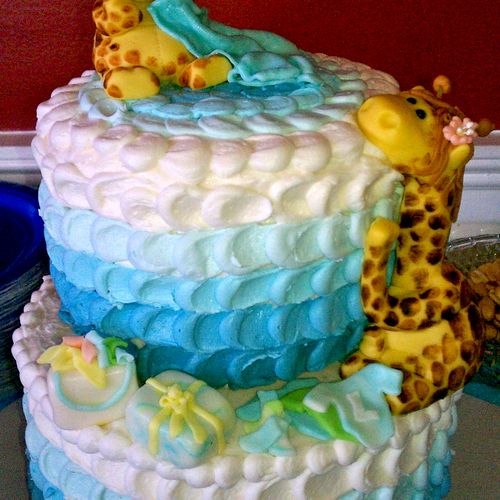 Giraffe Themed Baby Shower Cake