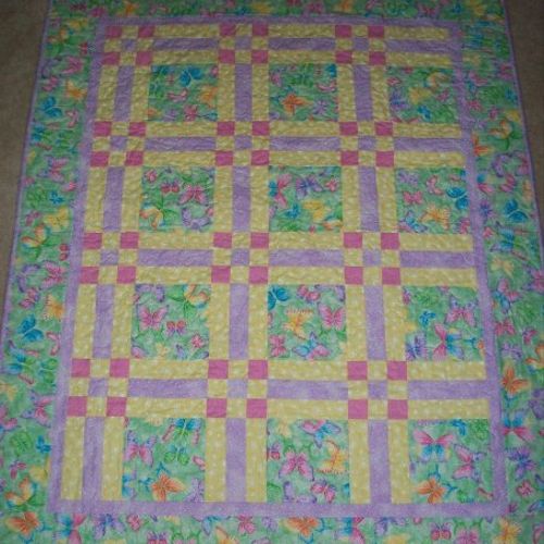 Young girls quilt