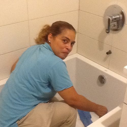Arminda  is our construction clean up pro, scrapin