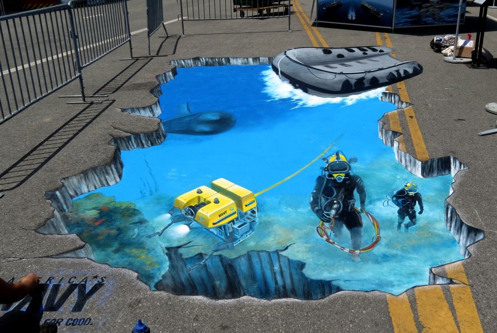 3D Street Painting for the US NAVY