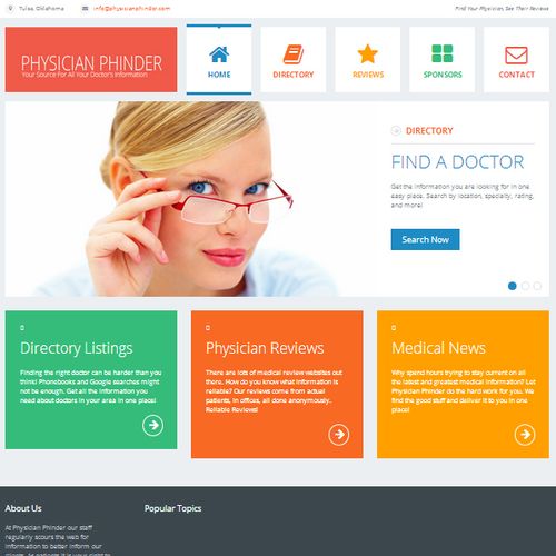 Website designed for a Medical Directory.