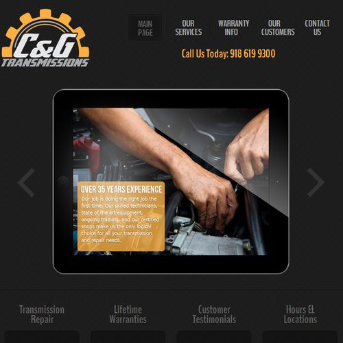 Website designed for a Transmission Repair shop in