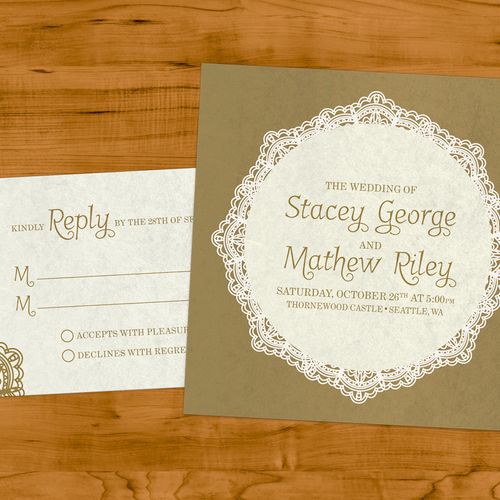 Wedding Invitation & Reply Card. Copyright Â© Note