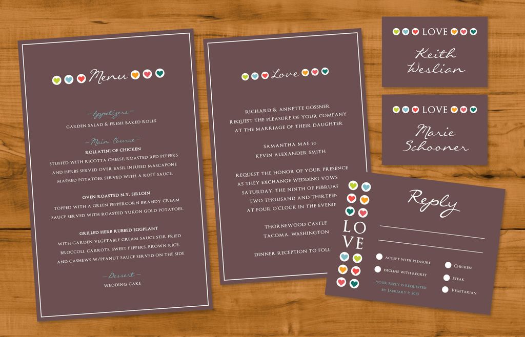 Wedding Invitation Suite. Copyright Â© Noteworthy 