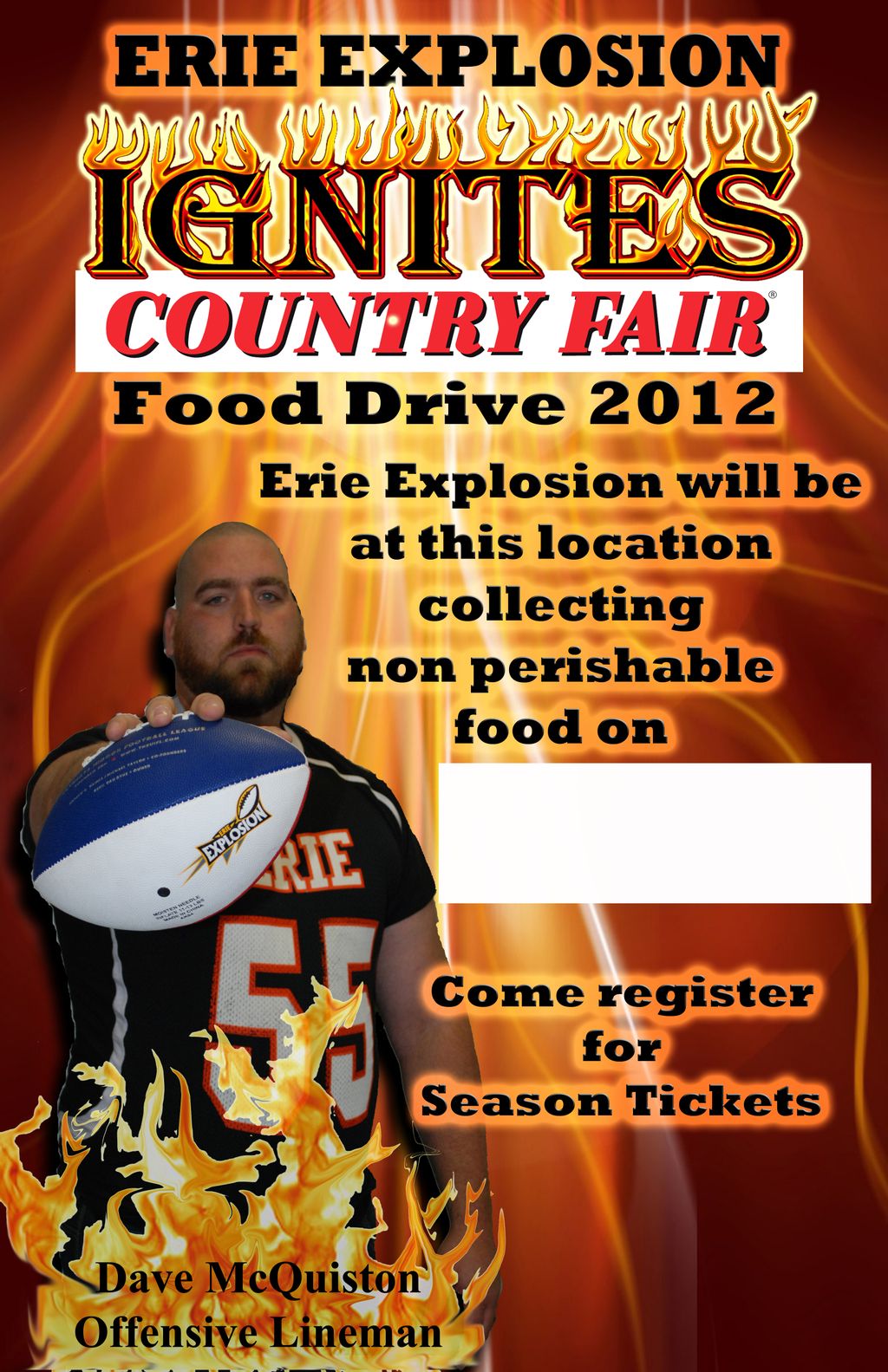 fundraiser poster for Erie Explosion