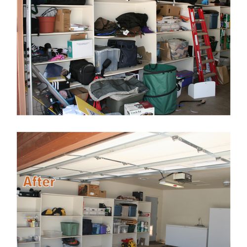 Garage before and after photograph