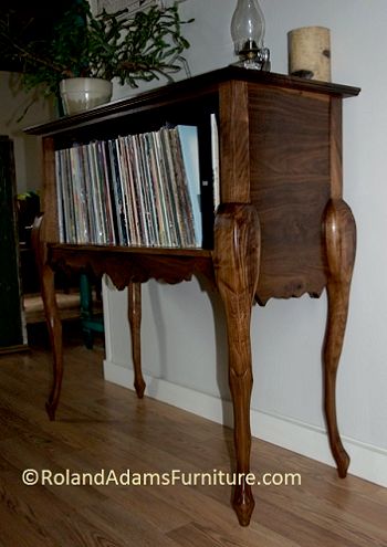 Handmade walnut record cabinet using American Blac