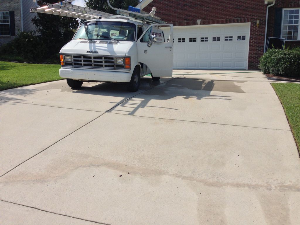 Cleaning the driveway for a customer in Archdale.