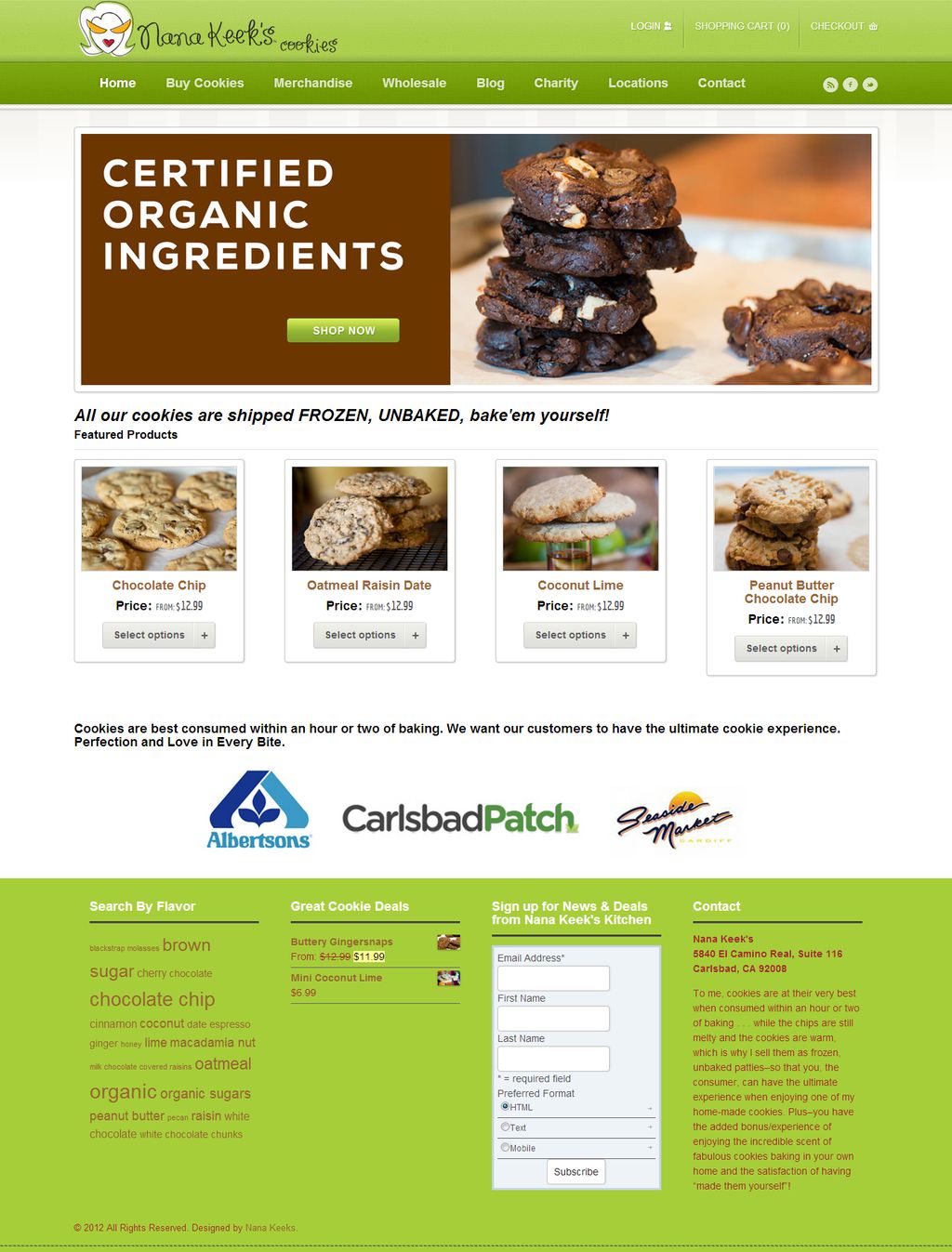 NanaKeeks Cookie Store E-Commerce WordPress Websit