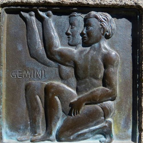 Gemini relief on sundial