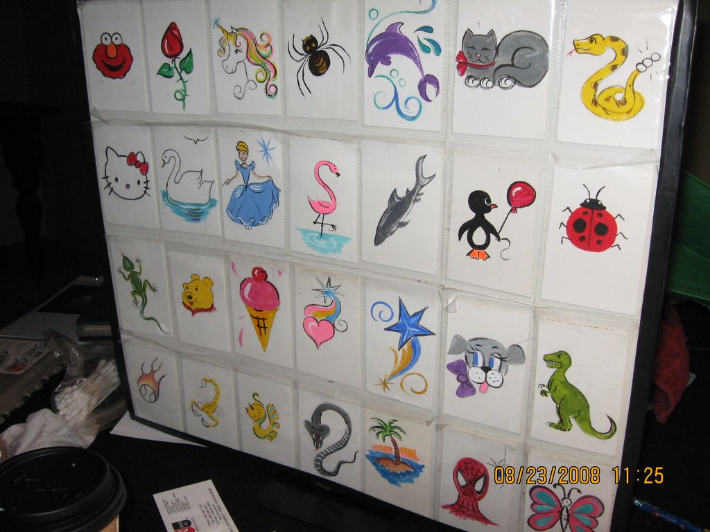 One of my many face painting boards, this one is s