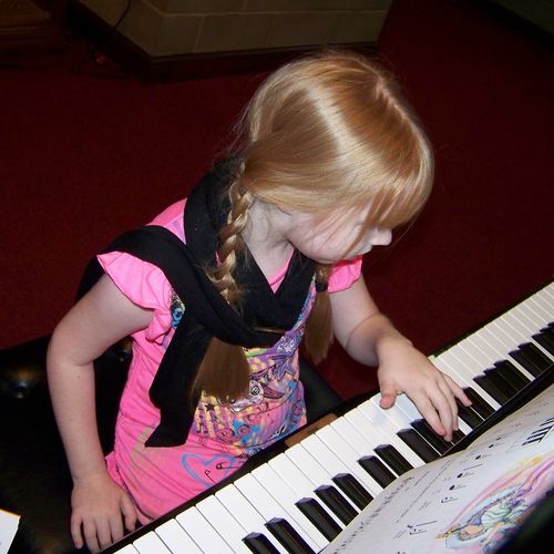 Piano lessons can begin around age 6 if the child 