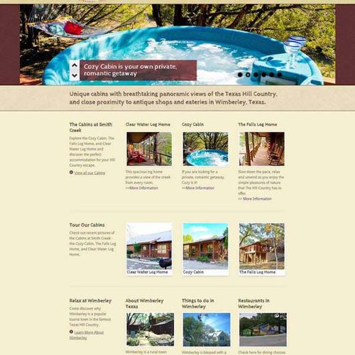 Responsive website for Cabins at Smith Creek