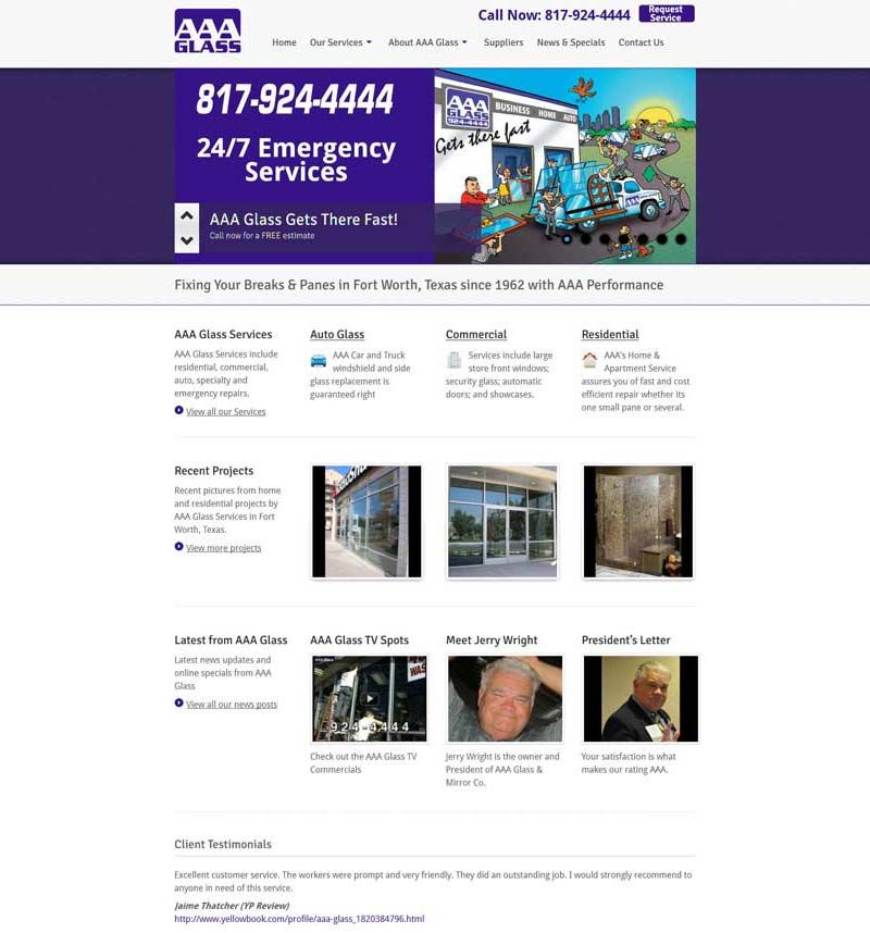 Responsive website for AAA Glass