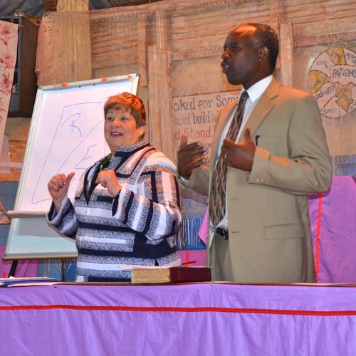 Deanne speaking in Kenya through an interpreter...