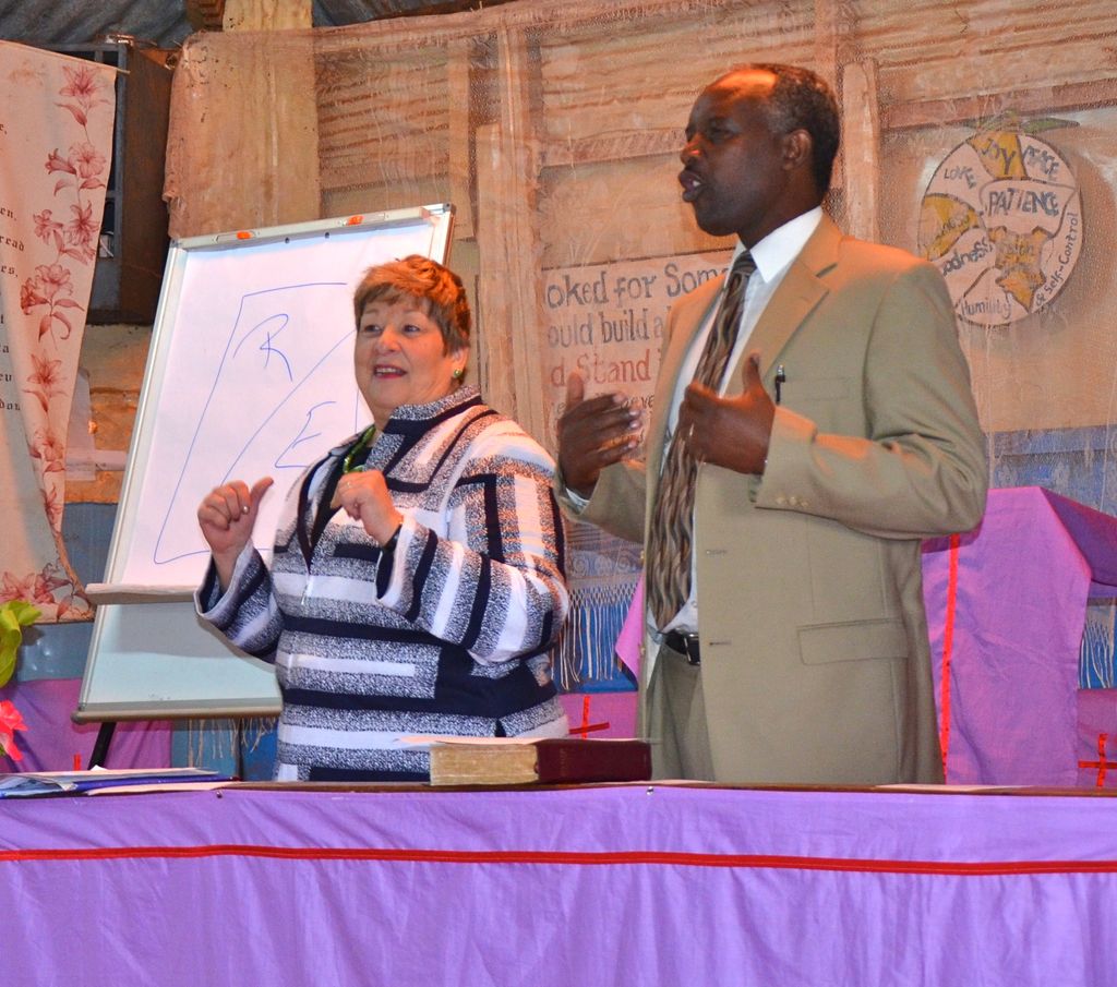 Deanne speaking in Kenya through an interpreter...
