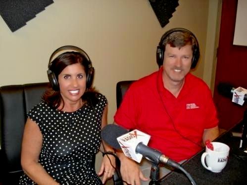Beth and Tim doing a Radio show for their business
