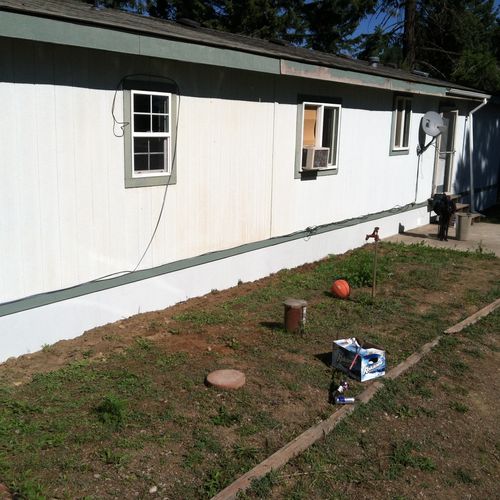 New skirting on this manufactured home.