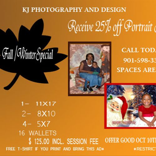 Fall and Winter Portrait Special