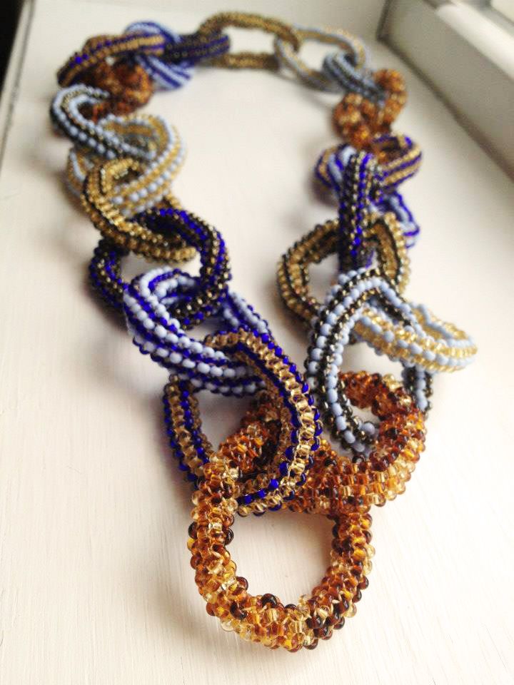 Beaded chain link necklace.