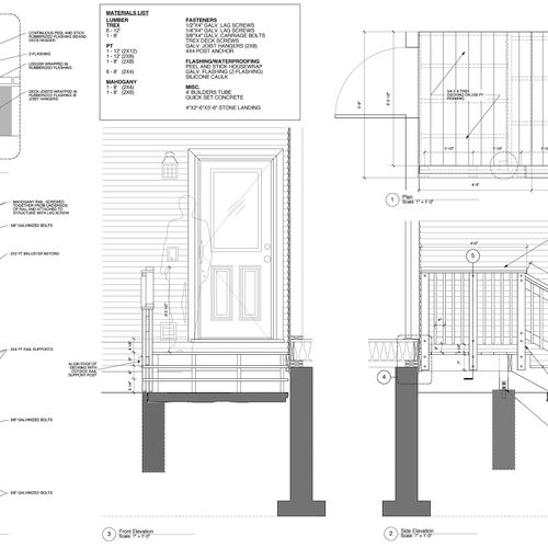 Working drawings for new exterior stair