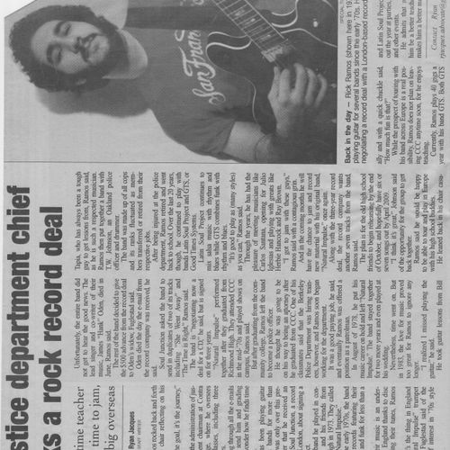 Article on bandleader in local paper
