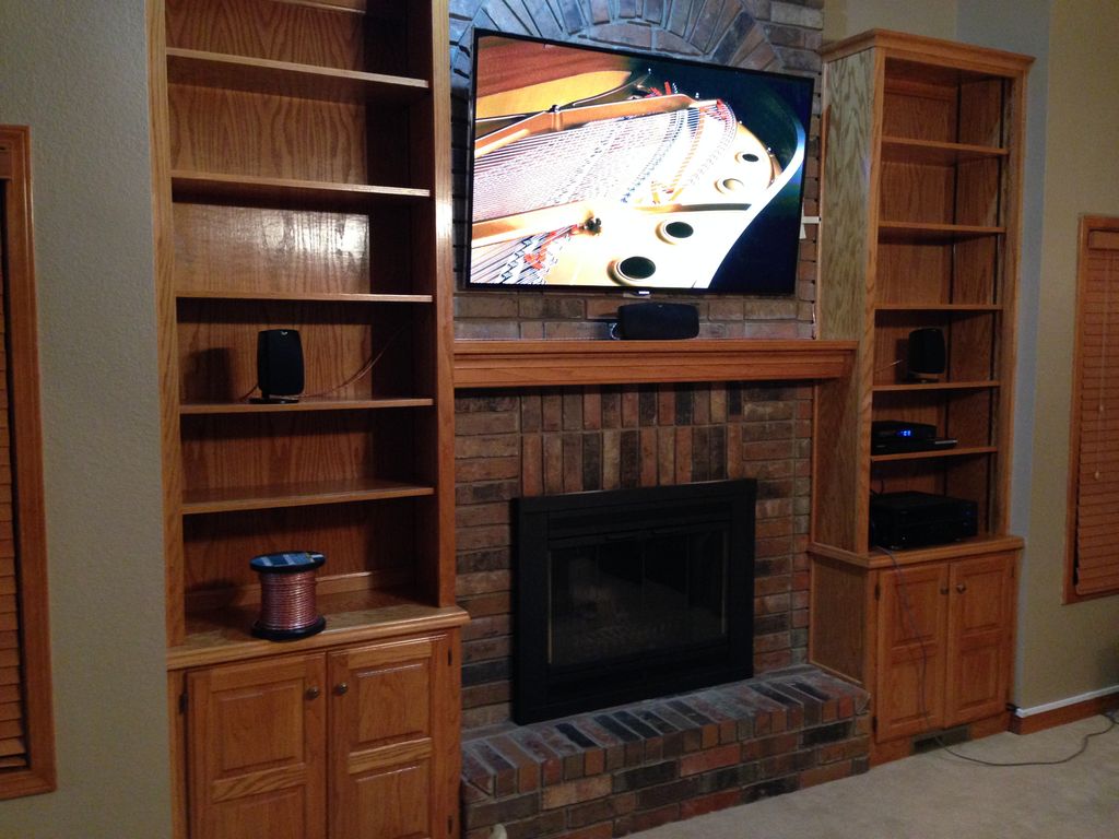 TV and Home Theater Installation over a brick fire
