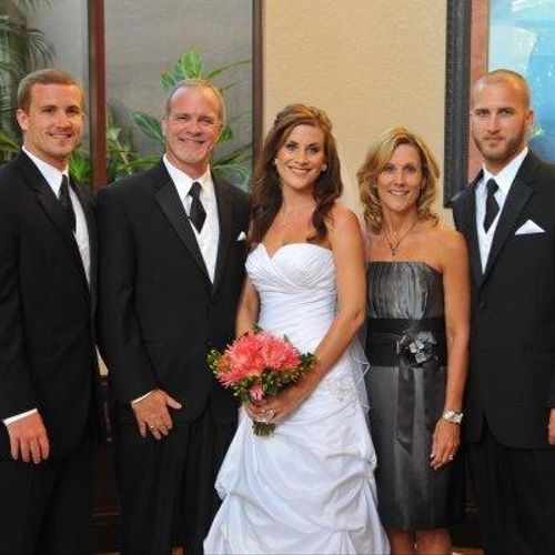 My favorite bride- my daughter and wife and two so