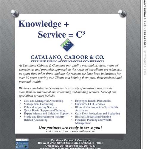 Catalano, Caboor & Co. Knowledge + Service = C To 