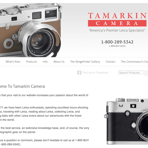 Leica Dealer Tamarkin Camera Website