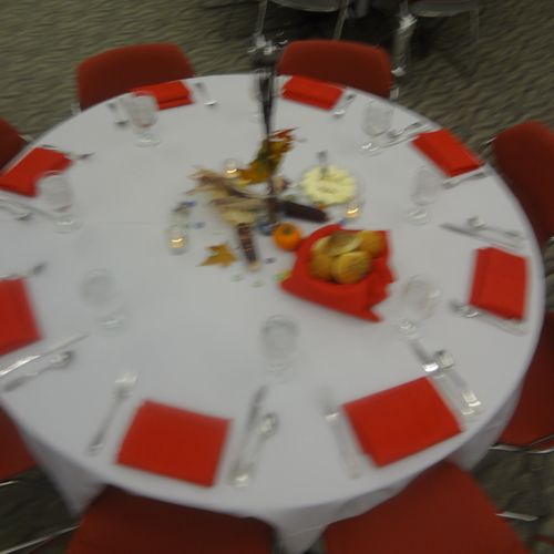 We set the tables and will add free centerpiece di