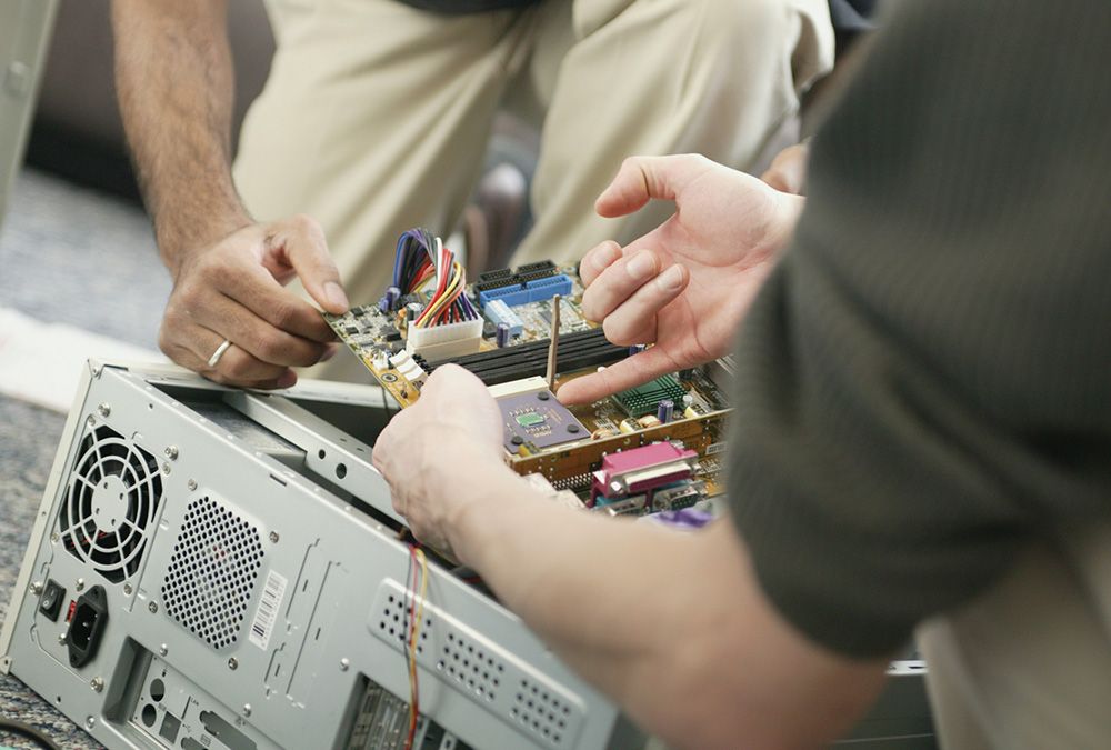 Computer being repaired