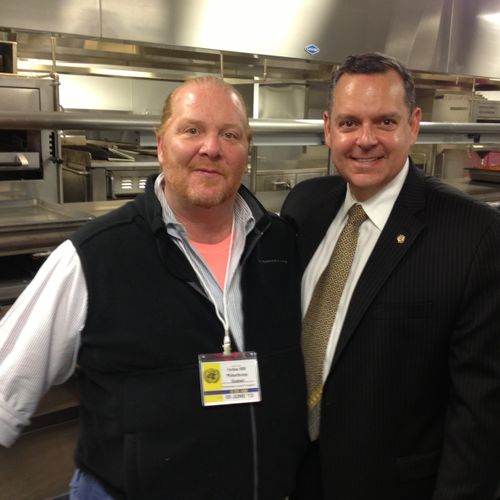 Chef Mario Batali and HMG Plus co-founder Michael 
