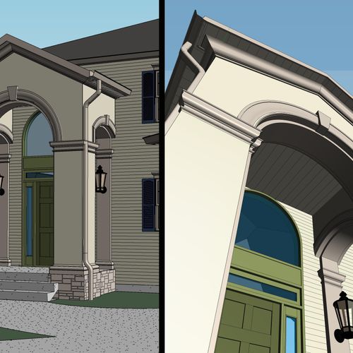 Classically styled front porch renovation for a ty
