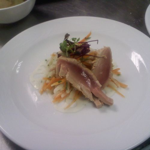 Seared Asian Tuna with Carrot Jicima Slaw