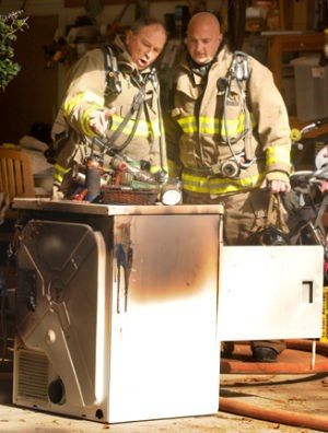 After effects of a dryer fire from excessive lint 