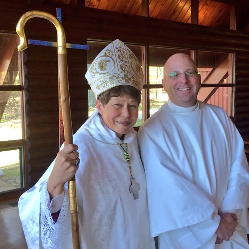 Here, I'm pictured with Bishop Helen, the bishop o