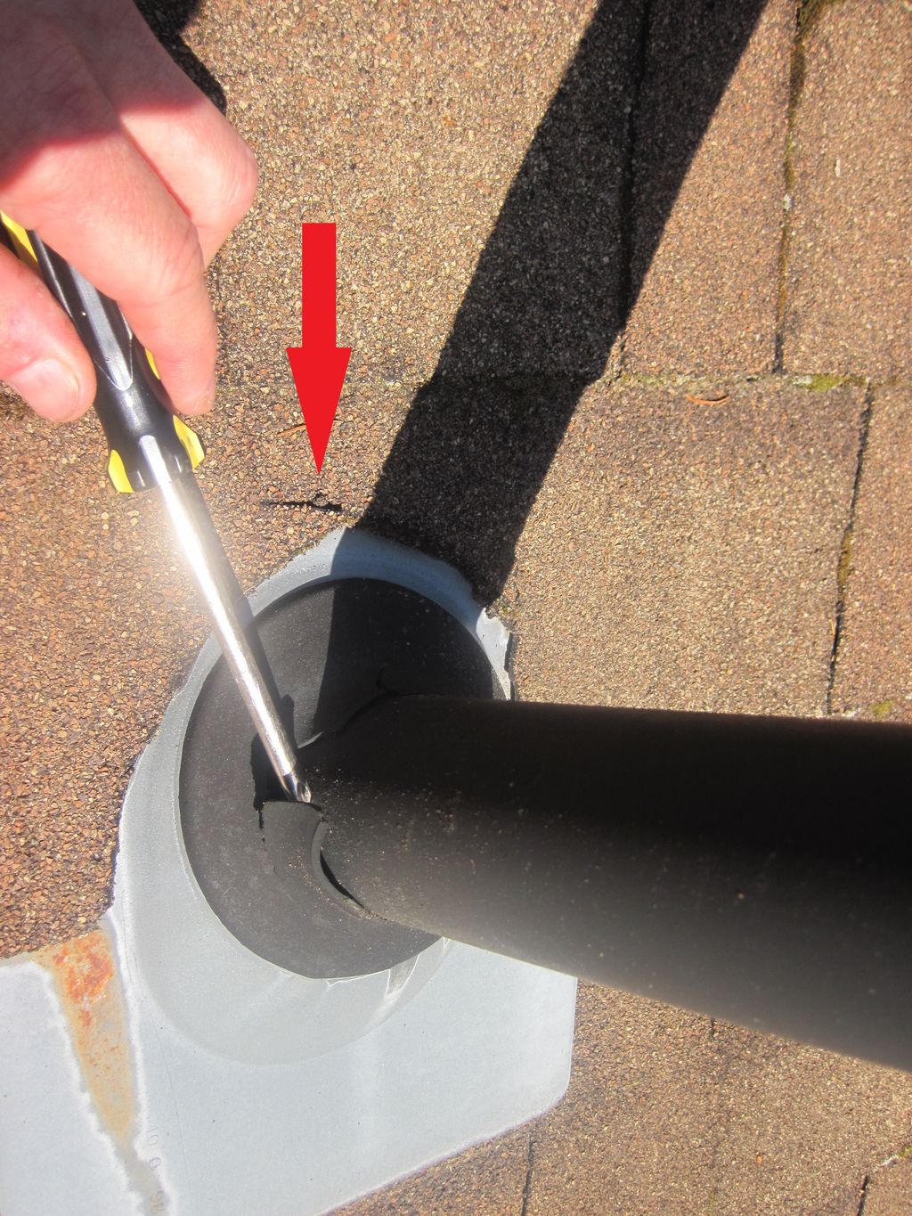 When inspecting roofs I always look for cracks in 