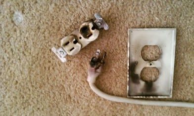 Burnt receptacle from Space Heater