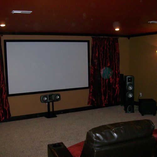 Theater room in 1600sf fully finished basement. So