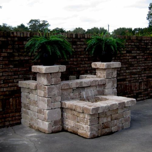 Pondfree paver water feature