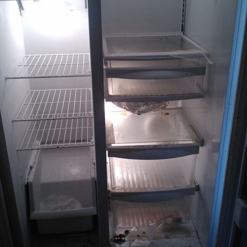 Before of refrigerator in a move out clean