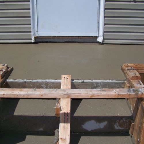 The same porch after concrete was poured.