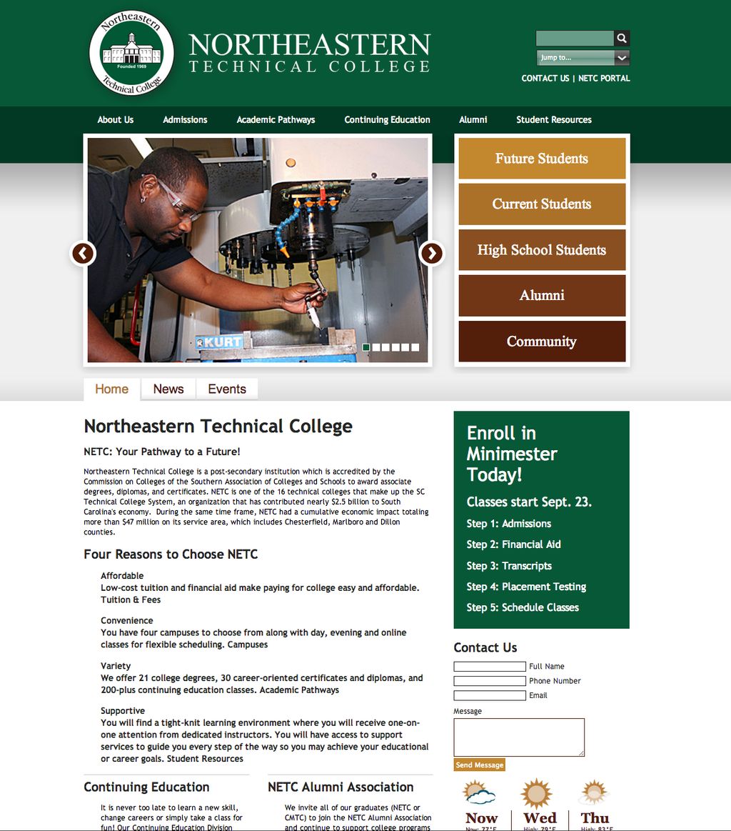 NETC technical college website design and developm